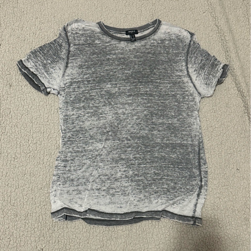 Forever 21 Gray Distressed Men's Shirt
